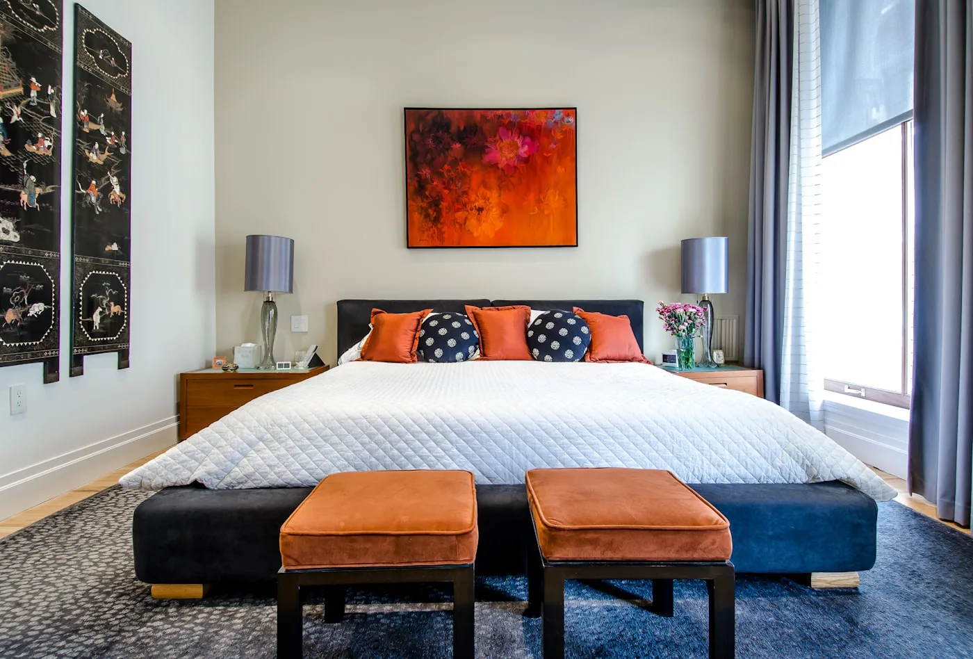 Serene primary bedroom